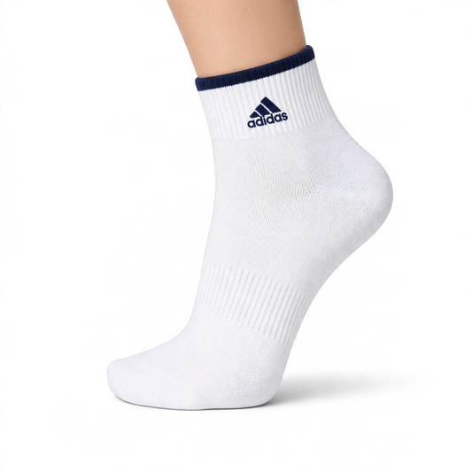 Adidas Cushioned Ribbed Crew Sports Socks - White Adidas