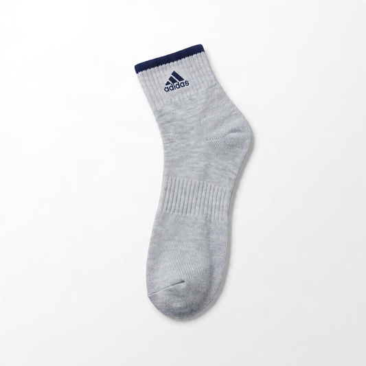 Adidas Cushioned Ribbed Crew Sports Socks - Grey Adidas