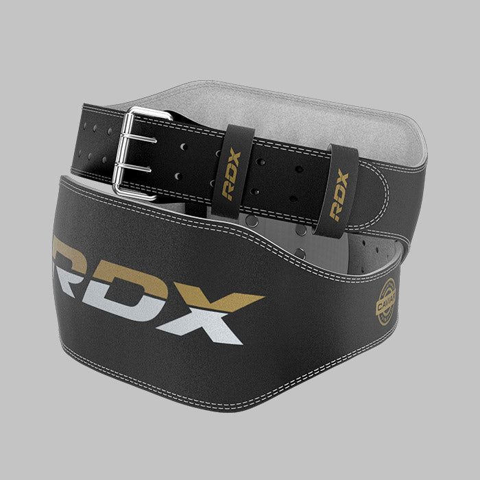 RDX 6 Inch Adjustable Leather Weight Lifting Gym Belt RDX