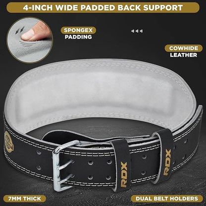 RDX 6 Inch Adjustable Leather Weight Lifting Gym Belt RDX