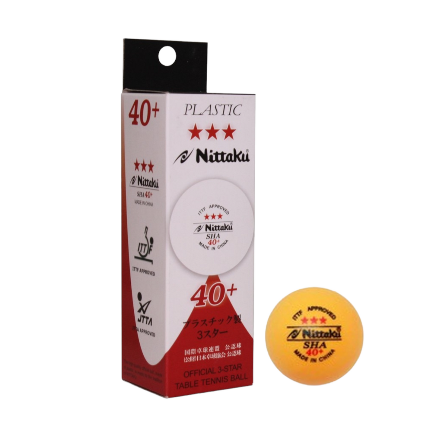 Nittaku 40+ Three Star Table Tennis Ball (Pack of 3 Balls) - Ali Sports