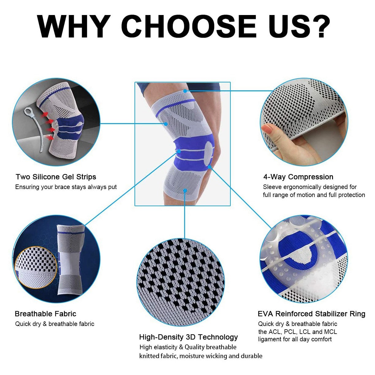 Knee Support with Sillicon Paddling - Ali Sports